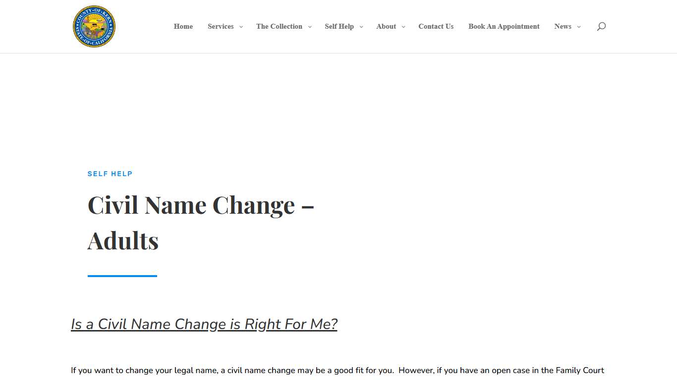 Civil Name Change - Adults - Kern County Law Library