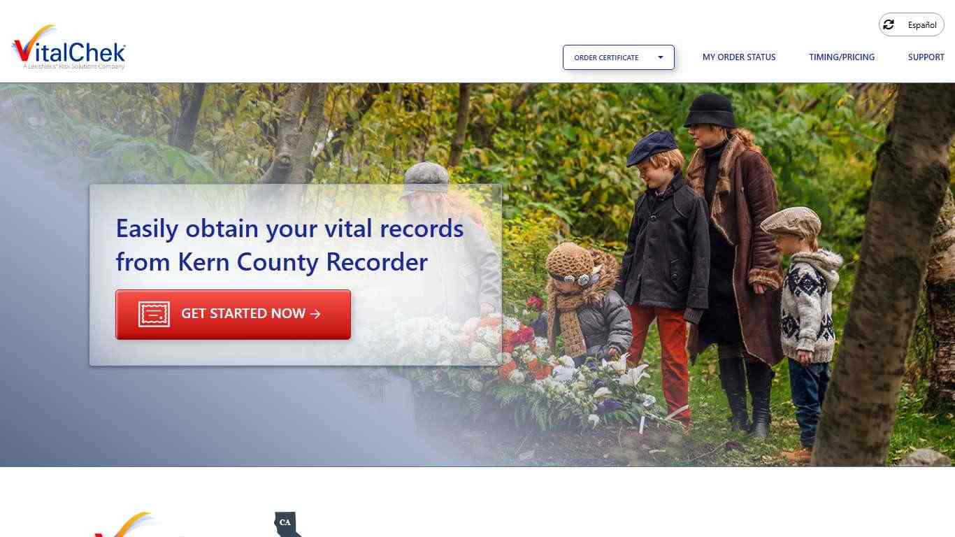 Kern County Recorder (CA) | Order Certificates - VitalChek