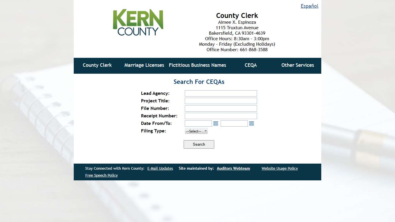 County Clerk ♦ Filings